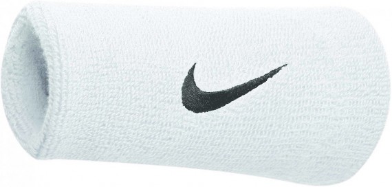 Nike NOS Nikeswoosh Doublewide Wristban weiss-schwarz