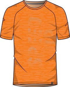 Odlo T-shirt s/s AION orangeade melange with print F